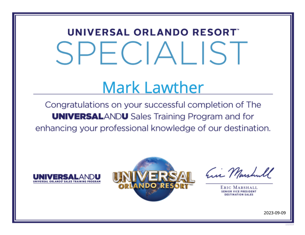 Universal Orlando Resort – Specialist!
